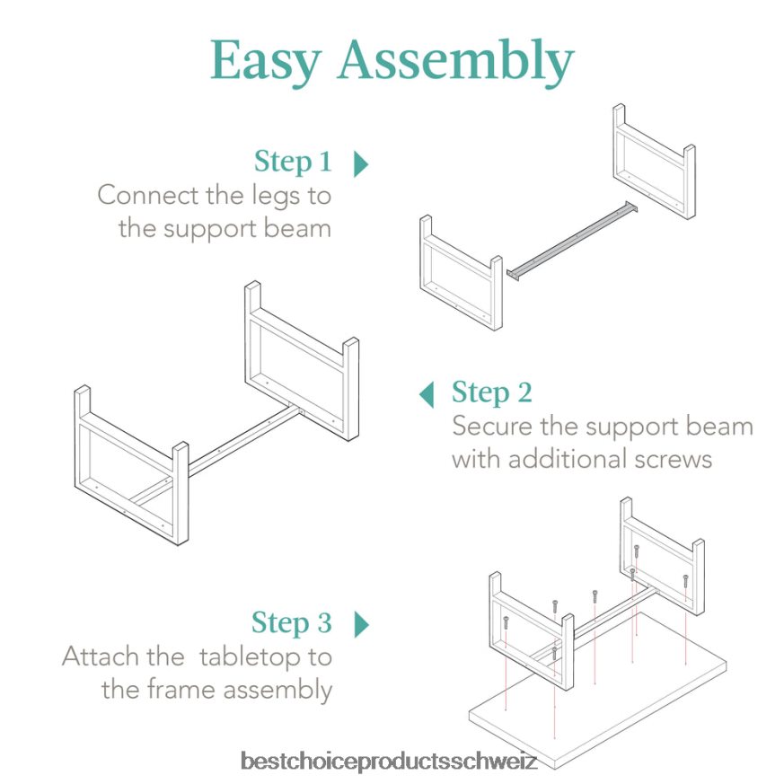 Best Choice Products Moderner rechteckiger Couchtisch mit Metzgerblockplatte und Metallbeinen braun 2JD022740