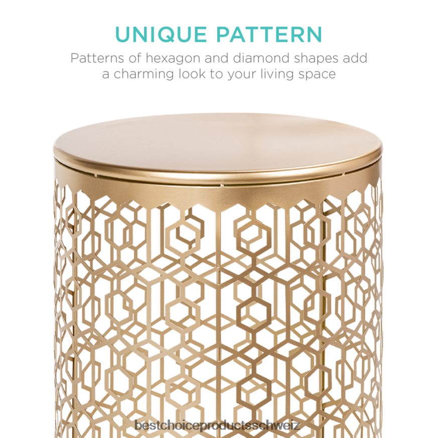 Best Choice Products Set aus 2 dekorativen, runden Beistelltisch-Nachttischen mit ineinander steckbarem Design Weiß 2JD0221245