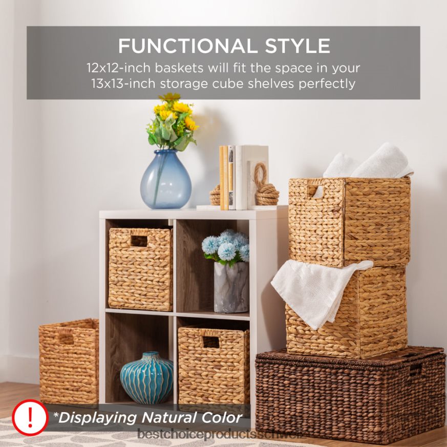 Best Choice Products Set mit 5 zusammenklappbaren Hyazinthen-Aufbewahrungskörben mit Einsätzen Espresso 2JD022707