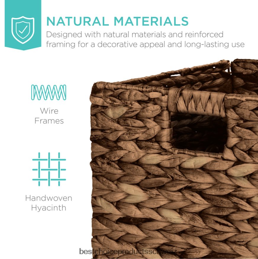 Best Choice Products Set mit 5 zusammenklappbaren Hyazinthen-Aufbewahrungskörben mit Einsätzen Espresso 2JD022707