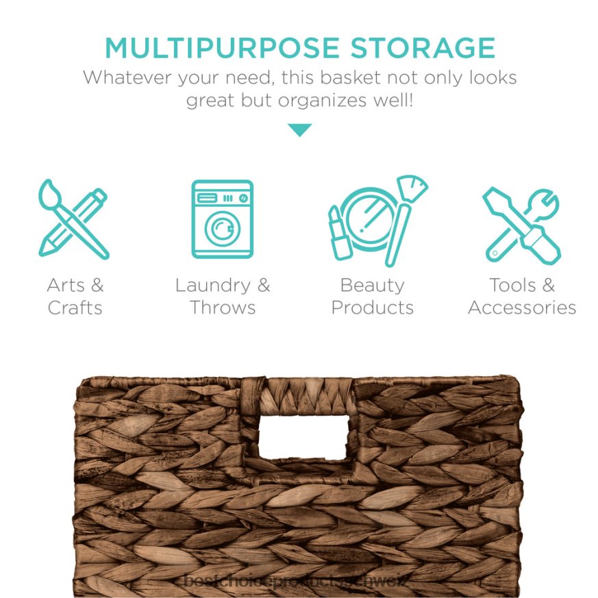 Best Choice Products Set mit 5 zusammenklappbaren Hyazinthen-Aufbewahrungskörben mit Einsätzen Espresso 2JD022707