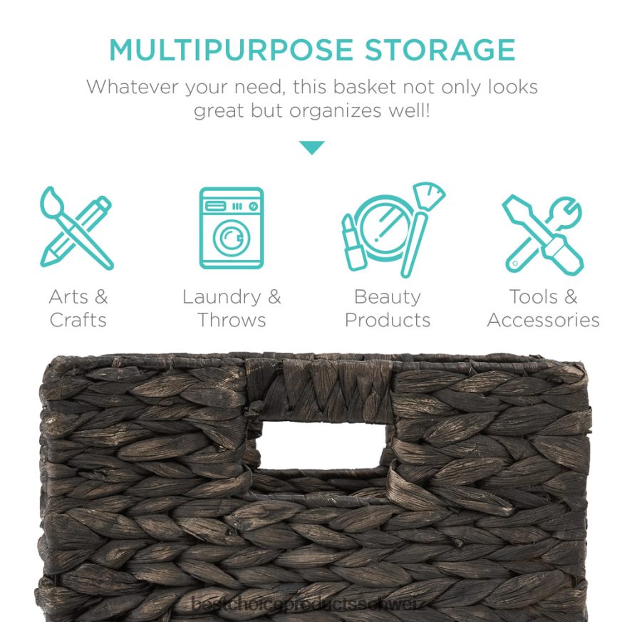 Best Choice Products Set mit 5 zusammenklappbaren Hyazinthen-Aufbewahrungskörben mit Einsätzen Schwarz 2JD0221236