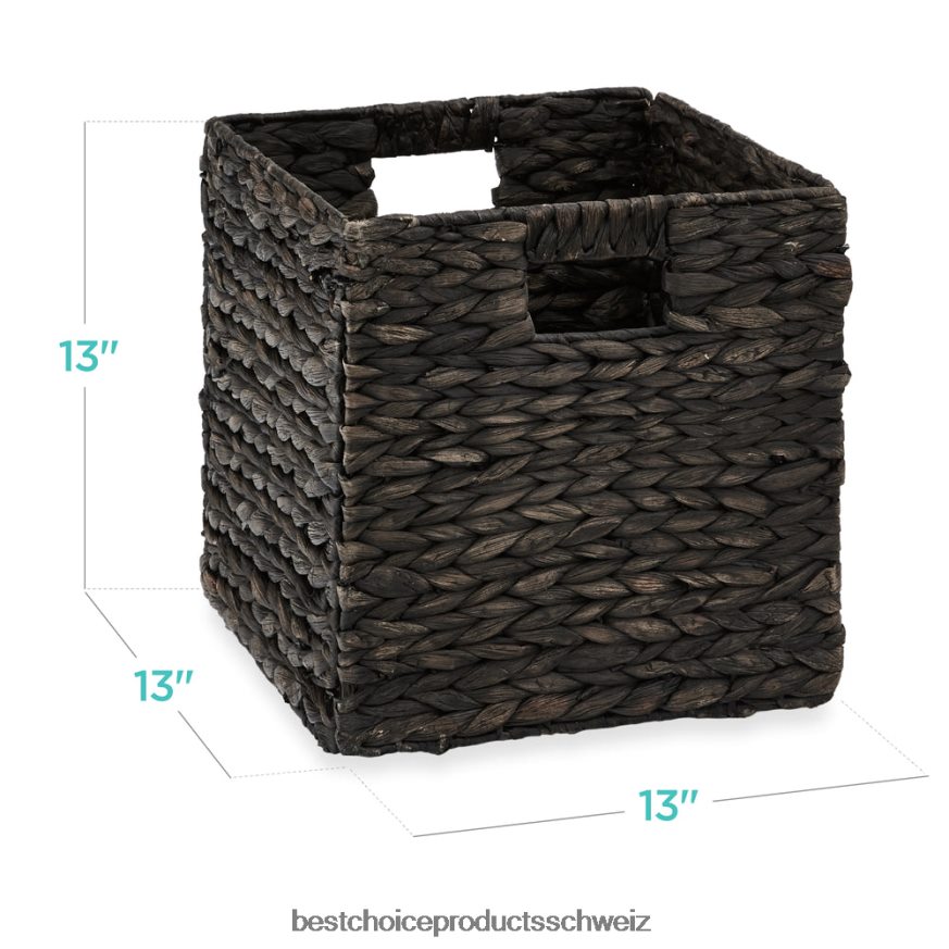 Best Choice Products Set mit 5 zusammenklappbaren Hyazinthen-Aufbewahrungskörben mit Einsätzen Schwarz 2JD0221236