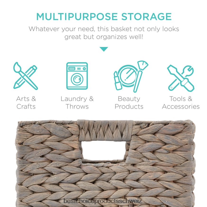 Best Choice Products Set mit 5 zusammenklappbaren Hyazinthen-Aufbewahrungskörben mit Einsätzen grau 2JD0221238