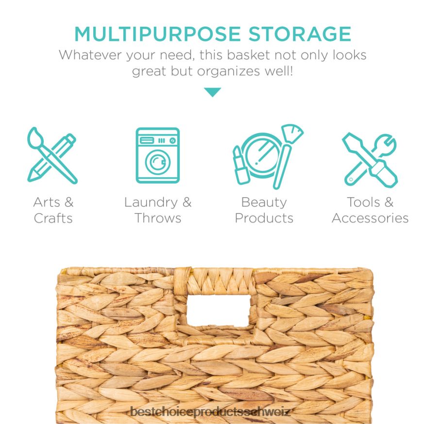 Best Choice Products Set mit 5 zusammenklappbaren Hyazinthen-Aufbewahrungskörben mit Einsätzen natürlich 2JD022679