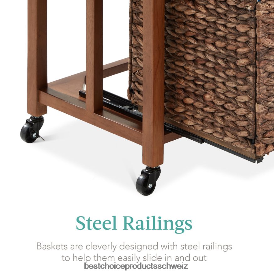 Best Choice Products Vertikaler Aktenschrank mit Gummibaumrahmen und feststellbaren Lenkrollen Mokka 2JD022393