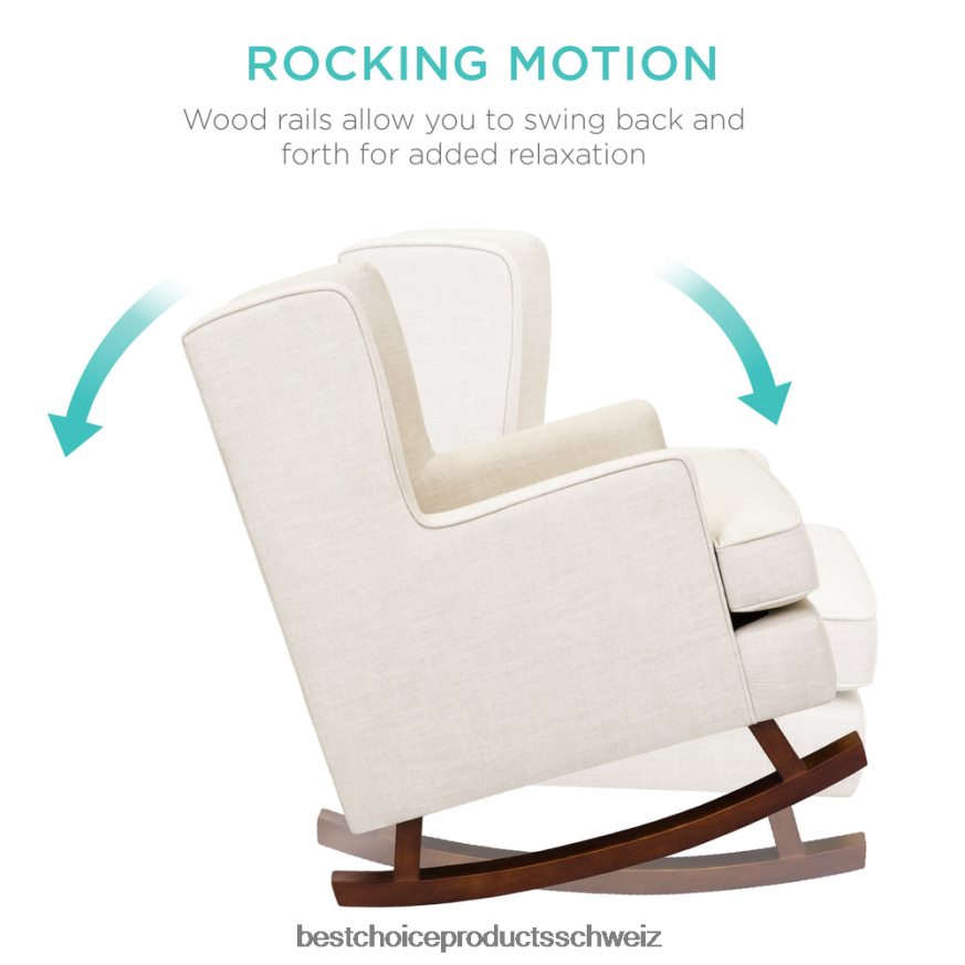 Best Choice Products gepolsterter, gepolsterter Ohrenschaukelstuhl Beige 2JD0221225