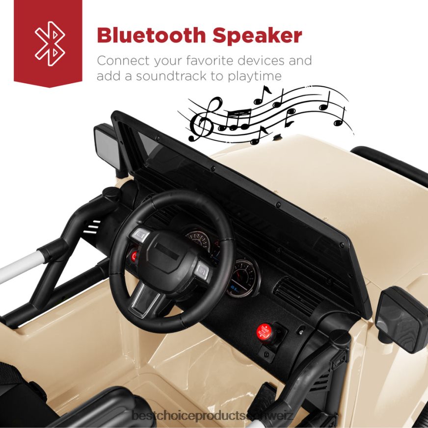 Best Choice Products 12-V-Kinder-Aufsitz-LKW-Autospielzeug mit 3 Geschwindigkeiten, LED, Fernbedienung, Bluetooth bräunen 2JD022537