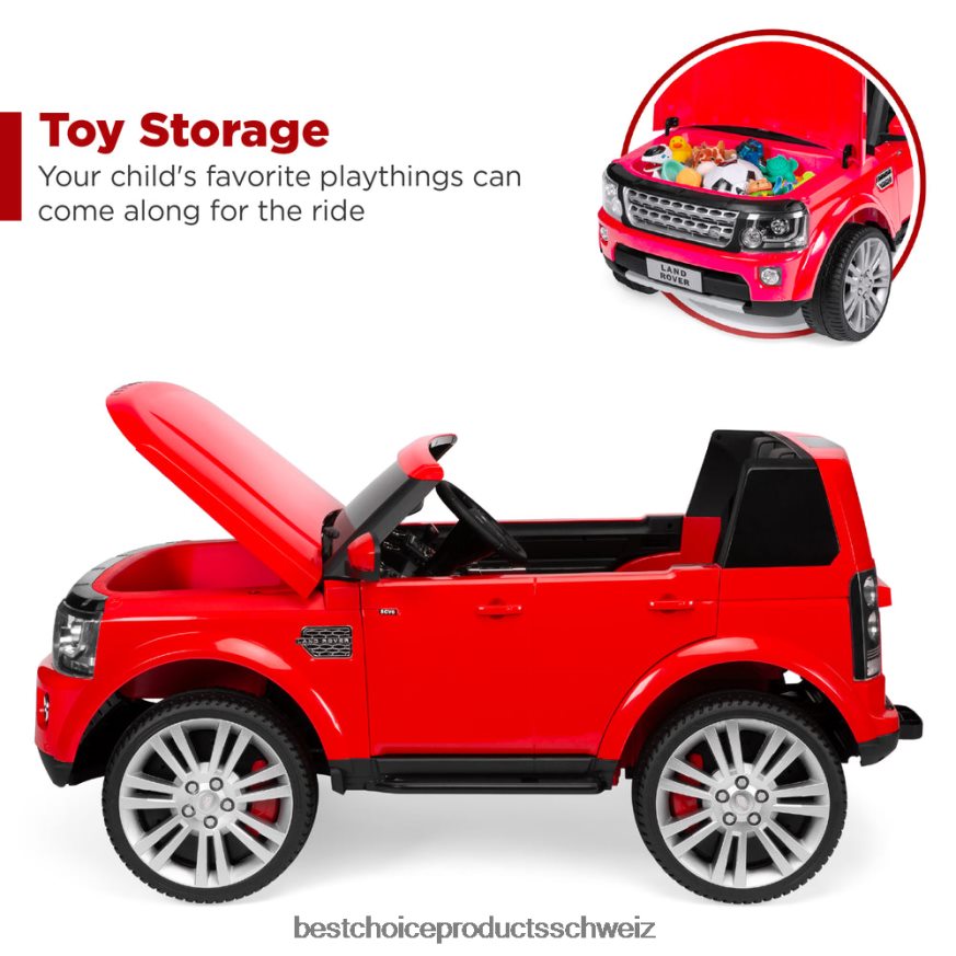 Best Choice Products 12-V-Zweisitzer, lizenzierter Land Rover zum Aufsitzen, mit Eltern-Fernbedienung Rot 2JD022318