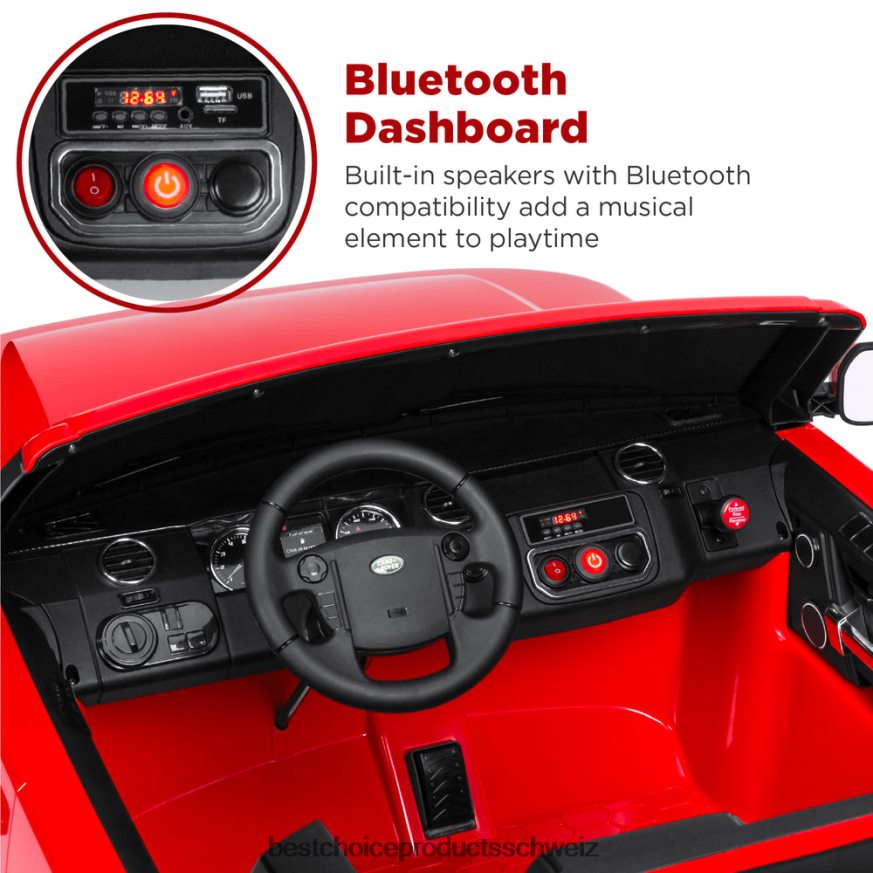 Best Choice Products 12-V-Zweisitzer, lizenzierter Land Rover zum Aufsitzen, mit Eltern-Fernbedienung Rot 2JD022318