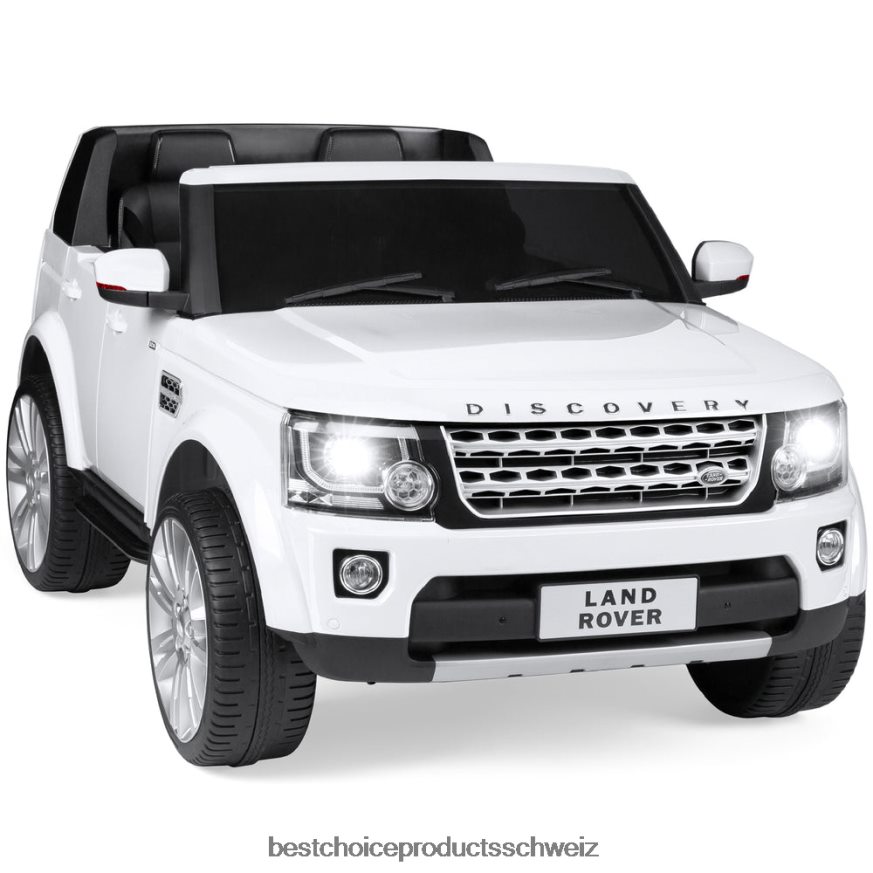Best Choice Products 12-V-Zweisitzer, lizenzierter Land Rover zum Aufsitzen, mit Eltern-Fernbedienung Weiß 2JD022315