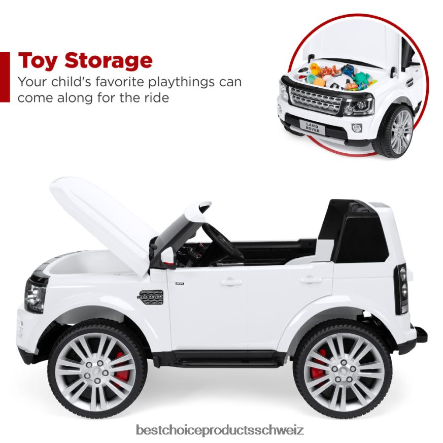 Best Choice Products 12-V-Zweisitzer, lizenzierter Land Rover zum Aufsitzen, mit Eltern-Fernbedienung Weiß 2JD022315