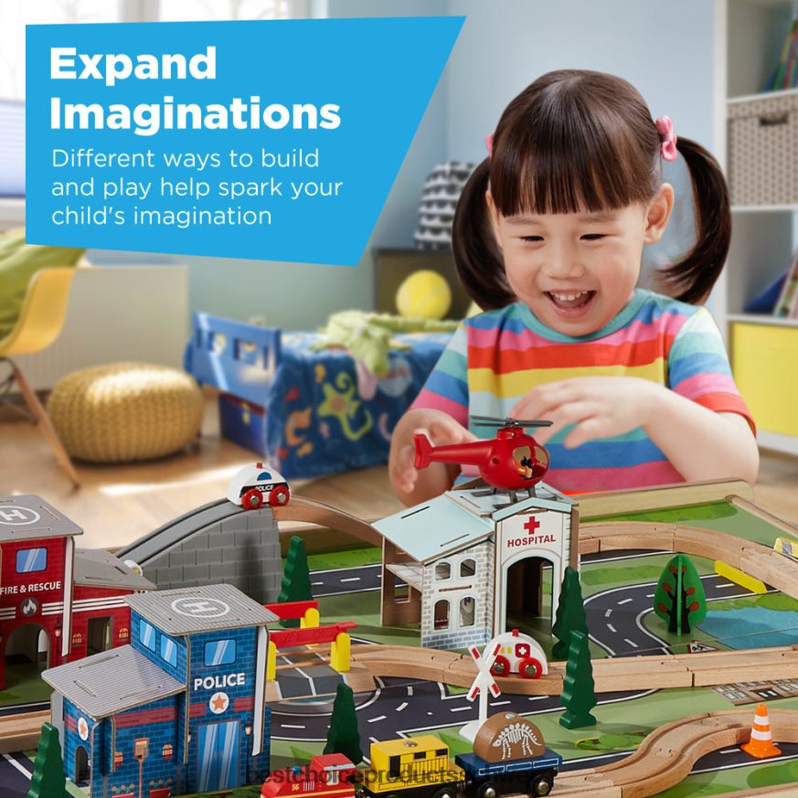 Best Choice Products 35-teiliger Eisenbahntisch, großes Mehrzweck-Spielset mit umkehrbarer Tischplatte Mehrfarbig 2JD022483