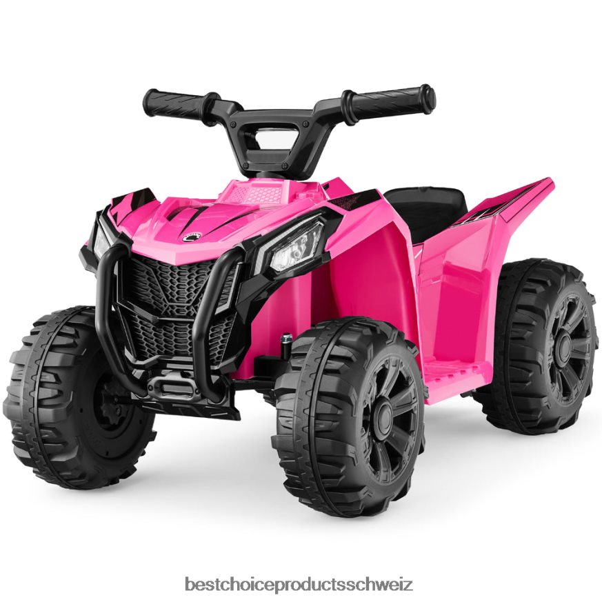 Best Choice Products 6-V-4-Rad-Quad-ATV-Kinderauto zum Aufsitzen mit 1,8 Meilen pro Stunde Höchstgeschwindigkeit und Profilreifen heißes Rosa 2JD022526