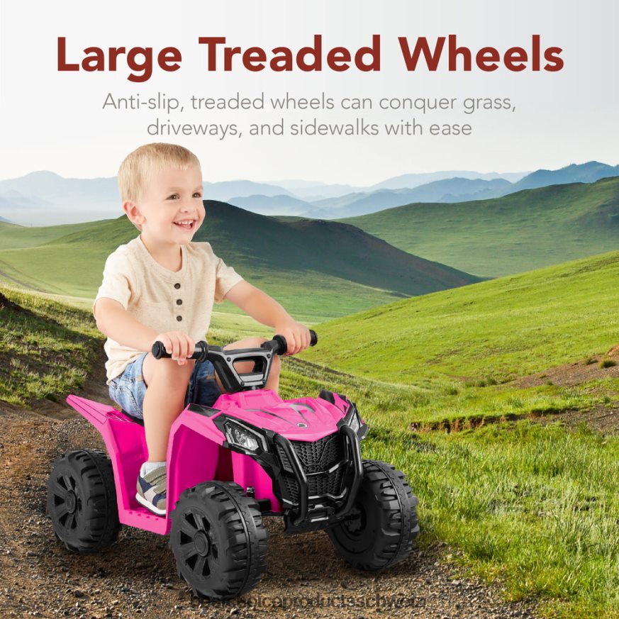 Best Choice Products 6-V-4-Rad-Quad-ATV-Kinderauto zum Aufsitzen mit 1,8 Meilen pro Stunde Höchstgeschwindigkeit und Profilreifen heißes Rosa 2JD022526