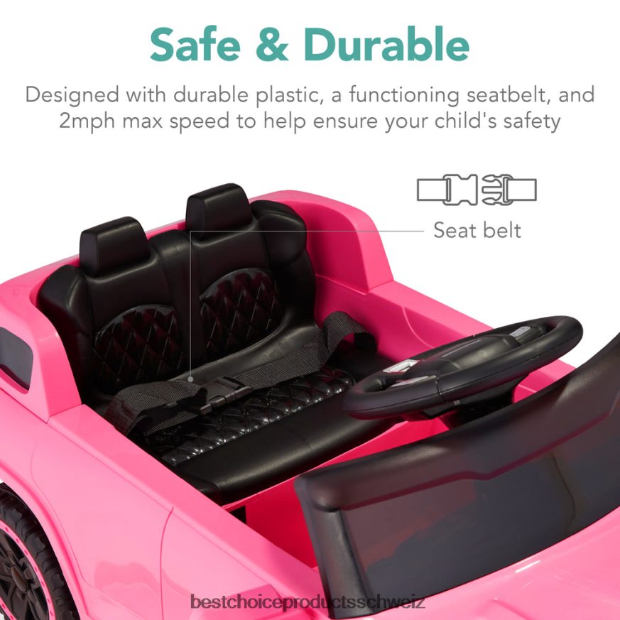 Best Choice Products 6-V-Kinder-Aufsitzauto-LKW-Spielzeug mit ferngesteuerter Elternsteuerung, 3 Geschwindigkeiten, Lichtern und Hupe Rosa 2JD0221016