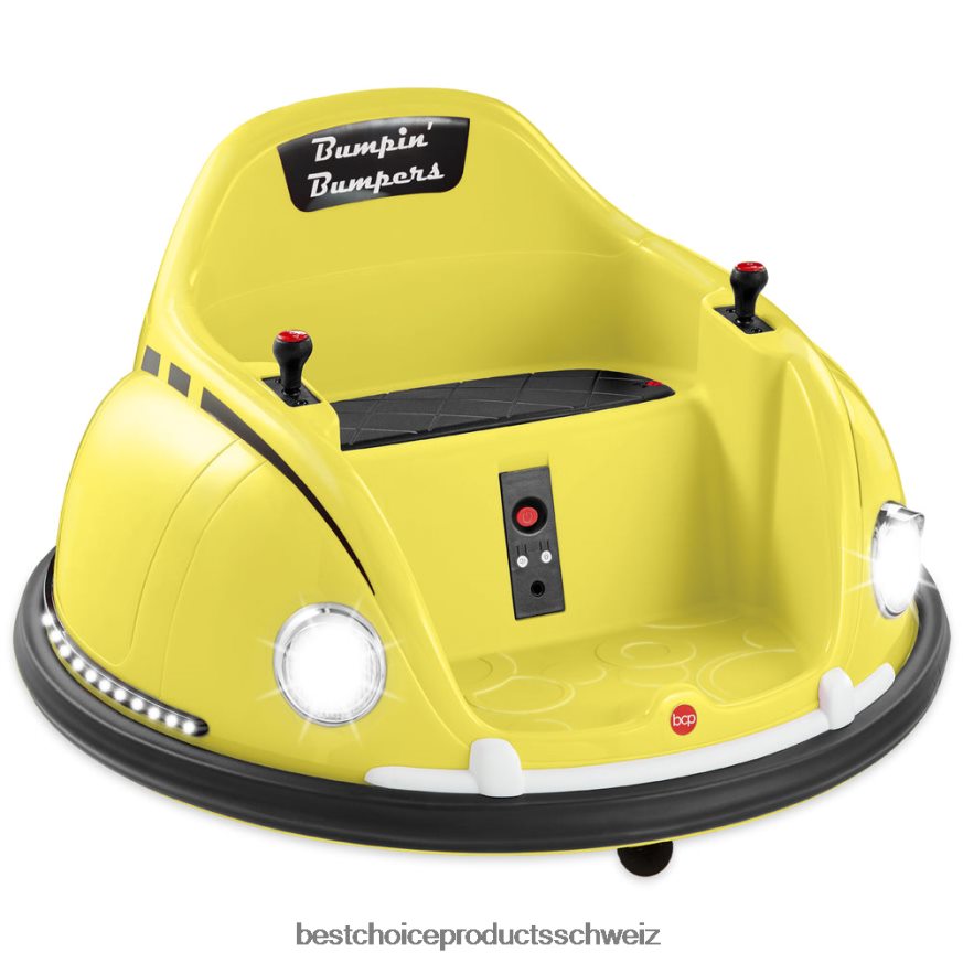 Best Choice Products 6-V-Kinderautoscooter mit Fernbedienung, Gurt, Lichtern und 360-Grad-Drehung Gelb 2JD022506