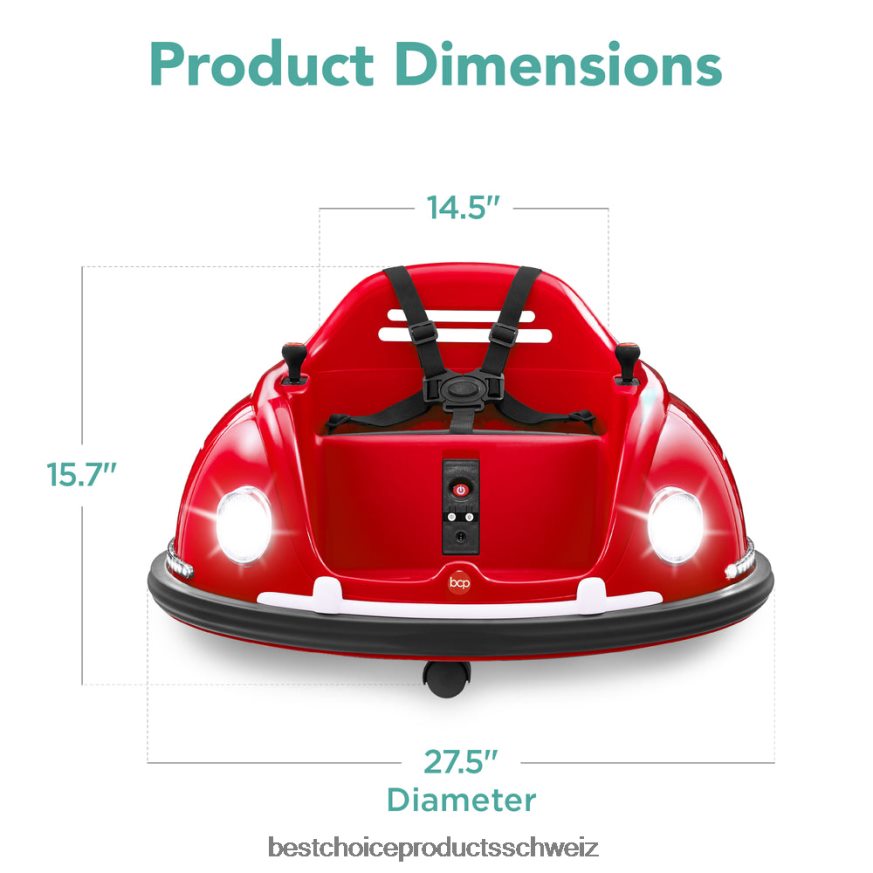 Best Choice Products 6-V-Kinderautoscooter mit Fernbedienung, Gurt, Lichtern und 360-Grad-Drehung Rot 2JD022503