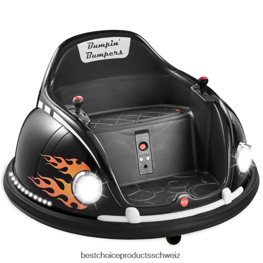 Best Choice Products 6-V-Kinderautoscooter mit Fernbedienung, Gurt, Lichtern und 360-Grad-Drehung Schwarz 2JD022507