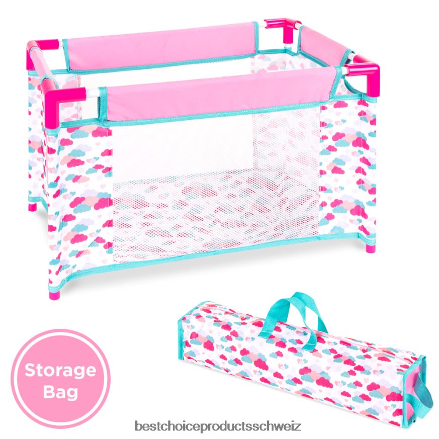 Best Choice Products 15-teiliges 13,5-Zoll-Rollenspielset für Neugeborene mit Puppen und Zubehör Rosa 2JD022323