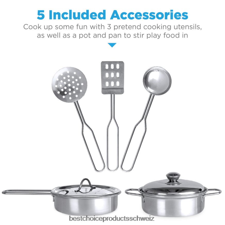 Best Choice Products Kinder-Bauernhaus-Spielküche mit Tafel, Ablageregalen und 5 Zubehörteilen Rosa 2JD022297