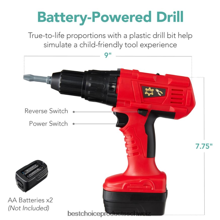 Best Choice Products Rollenspielwerkbank für Kinder, Kinderspielzeugset mit 150 Zubehörteilen Blau 2JD022512