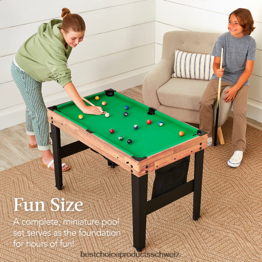 Best Choice Products 13-in-1-Kombi-Spieltischset mit Tischtennis, Tischfußball, Basketball und Airhockey natürlich 2JD022287