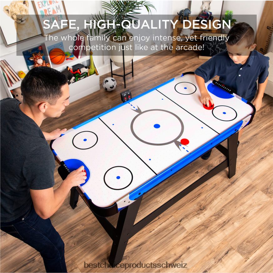 Best Choice Products Airhockeytisch mit 2 Pucks, 2 Schlägern, LED-Anzeigetafel Mehrfarbig 2JD022484