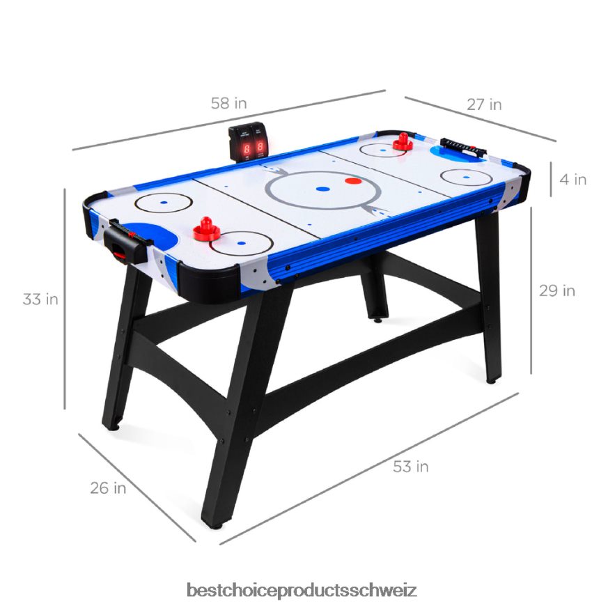 Best Choice Products Airhockeytisch mit 2 Pucks, 2 Schlägern, LED-Anzeigetafel Mehrfarbig 2JD022484