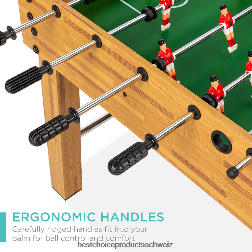 Best Choice Products Kickertisch, Arcade-Tischfußball mit 2 Getränkehaltern, 2 Bällen Hellbraun 2JD022548