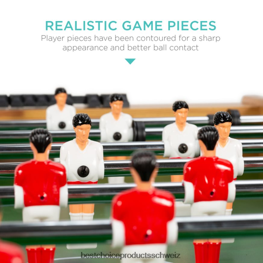 Best Choice Products Kickertisch, Arcade-Tischfußball mit 2 Getränkehaltern, 2 Bällen Hellbraun 2JD022548