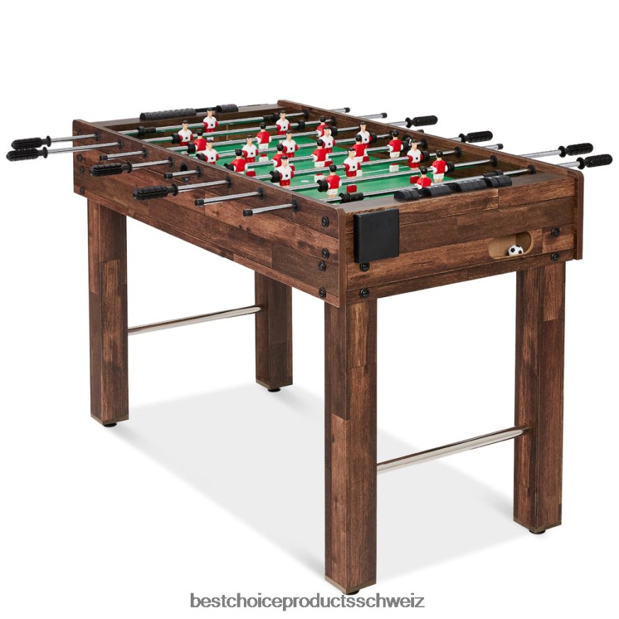 Best Choice Products Kickertisch, Arcade-Tischfußball mit 2 Getränkehaltern, 2 Bällen dunkelbraun 2JD022549