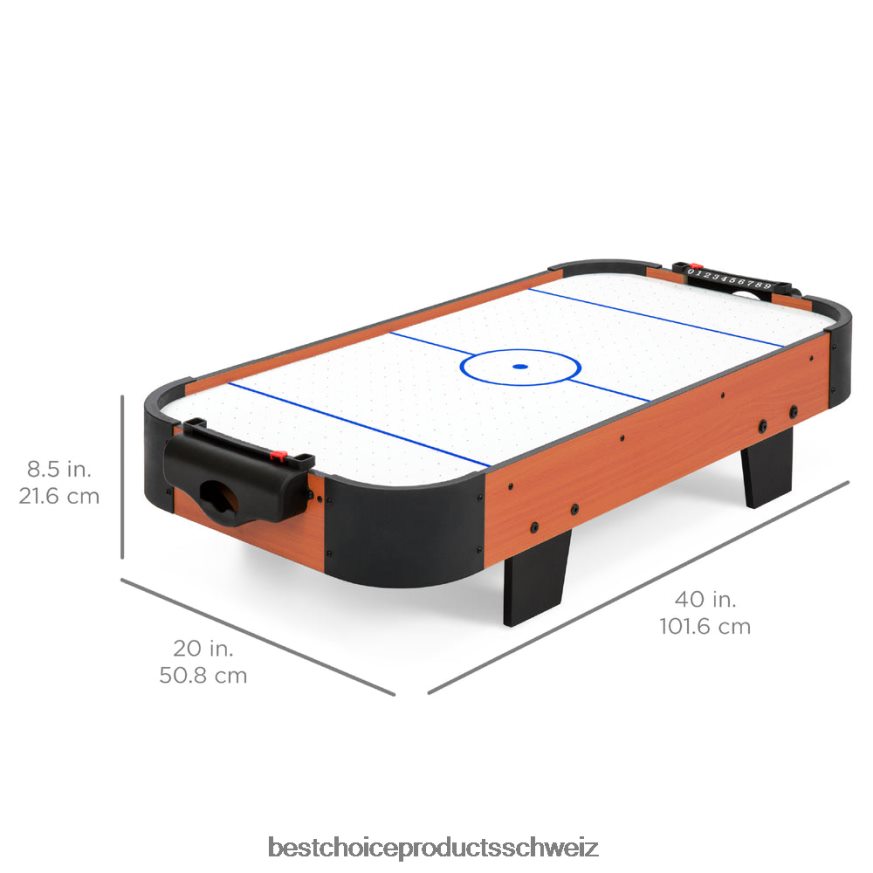 Best Choice Products Tisch-Airhockey-Arcade-Spieltisch mit 2 Pucks und 2 Strikern Weiß 2JD022279