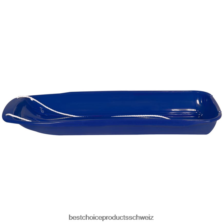 Best Choice Products 48-Zoll-Kinderrodel-Schneeschlittenbrett mit Zugseil und gebogenen Kanten Blau 2JD0221026