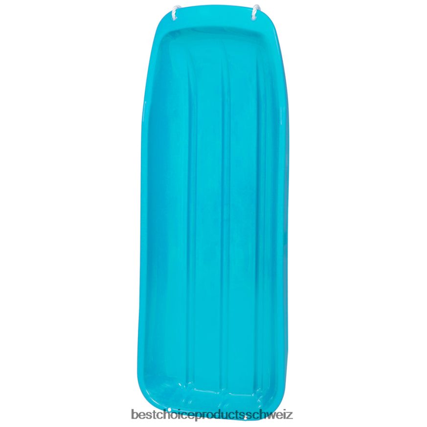 Best Choice Products 48-Zoll-Kinderrodel-Schneeschlittenbrett mit Zugseil und gebogenen Kanten Eisblau 2JD0221023