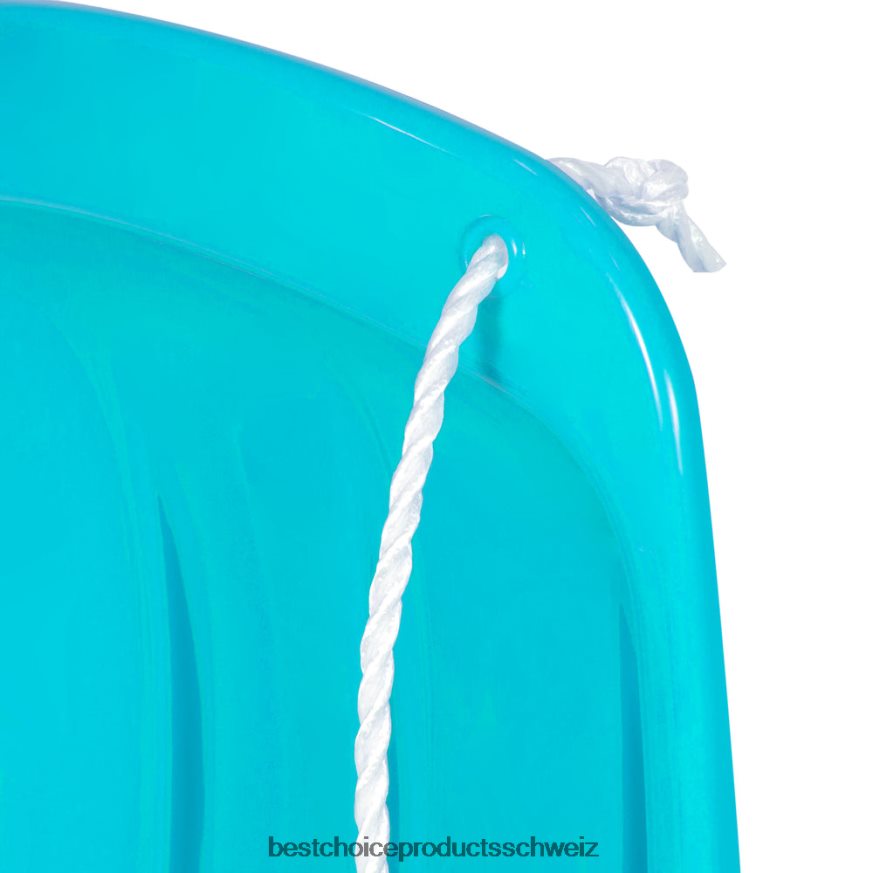 Best Choice Products 48-Zoll-Kinderrodel-Schneeschlittenbrett mit Zugseil und gebogenen Kanten Eisblau 2JD0221023