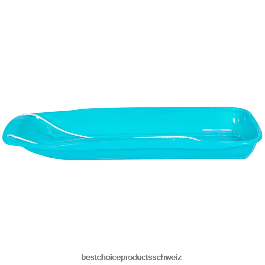 Best Choice Products 48-Zoll-Kinderrodel-Schneeschlittenbrett mit Zugseil und gebogenen Kanten Eisblau 2JD0221023