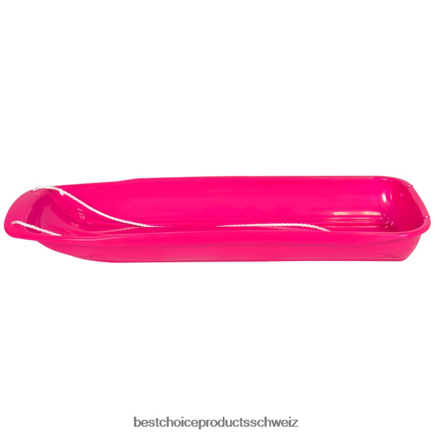 Best Choice Products 48-Zoll-Kinderrodel-Schneeschlittenbrett mit Zugseil und gebogenen Kanten Rosa 2JD0221024