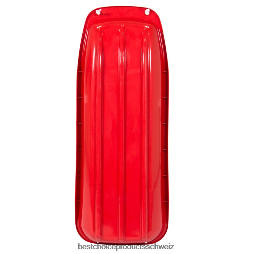 Best Choice Products 48-Zoll-Kinderrodel-Schneeschlittenbrett mit Zugseil und gebogenen Kanten Rot 2JD0221022