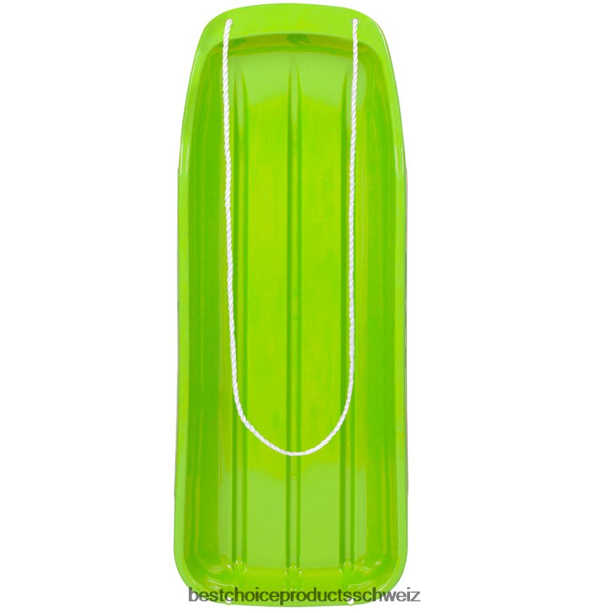 Best Choice Products 48-Zoll-Kinderrodel-Schneeschlittenbrett mit Zugseil und gebogenen Kanten hellgrün 2JD0221025