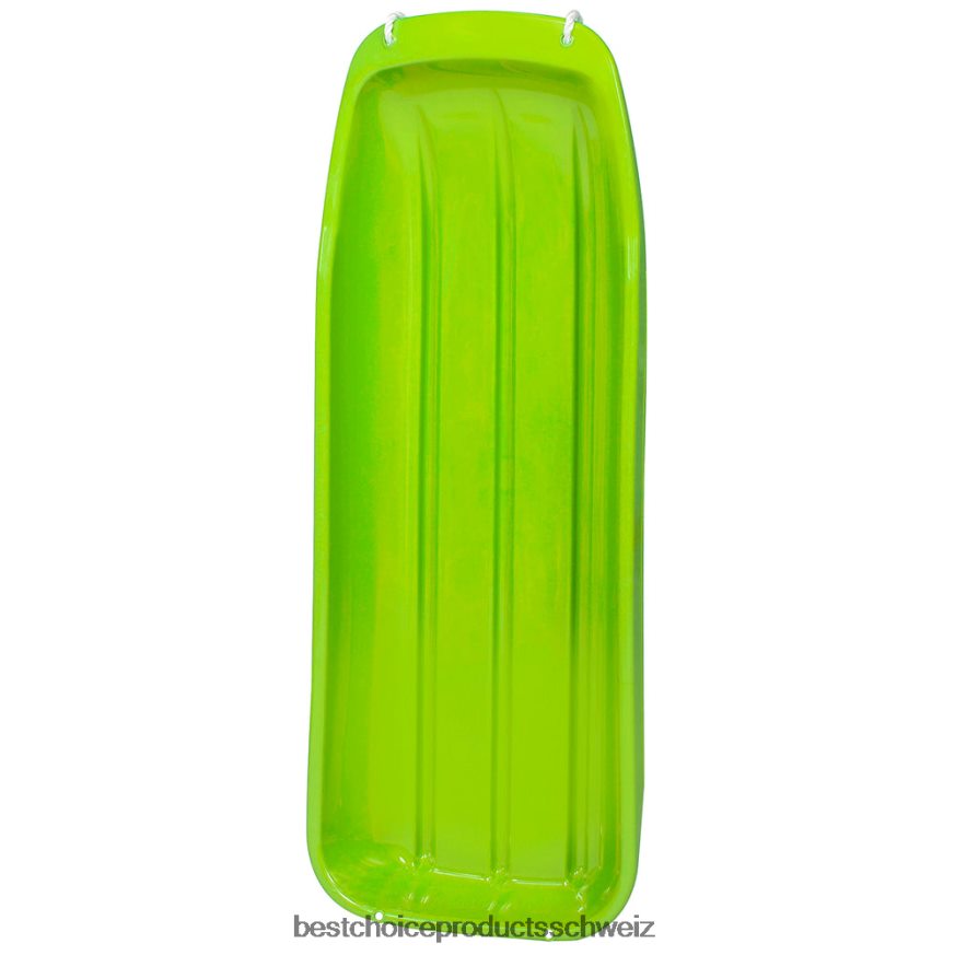 Best Choice Products 48-Zoll-Kinderrodel-Schneeschlittenbrett mit Zugseil und gebogenen Kanten hellgrün 2JD0221025