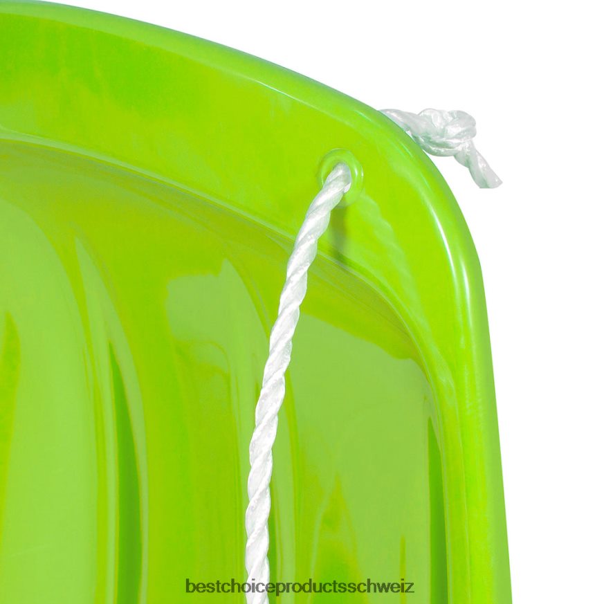 Best Choice Products 48-Zoll-Kinderrodel-Schneeschlittenbrett mit Zugseil und gebogenen Kanten hellgrün 2JD0221025