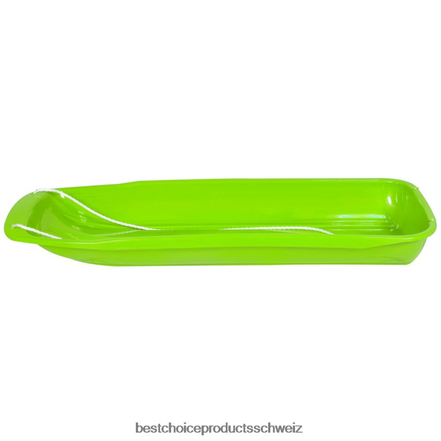 Best Choice Products 48-Zoll-Kinderrodel-Schneeschlittenbrett mit Zugseil und gebogenen Kanten hellgrün 2JD0221025