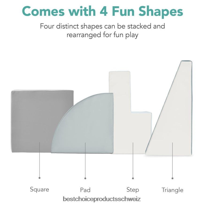 Best Choice Products 4-teiliges Kletter- und Krabbelspielset mit weichen Schaumstoffformen für Kinder Blau 2JD022570