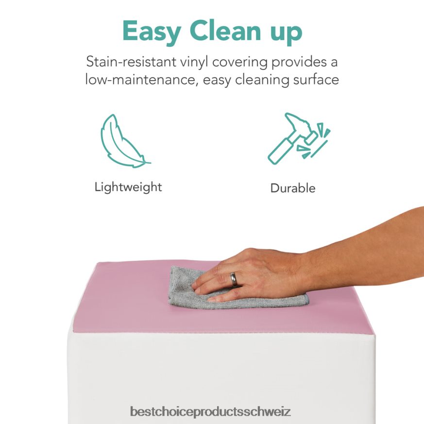 Best Choice Products 4-teiliges Kletter- und Krabbelspielset mit weichen Schaumstoffformen für Kinder Rosa 2JD022569