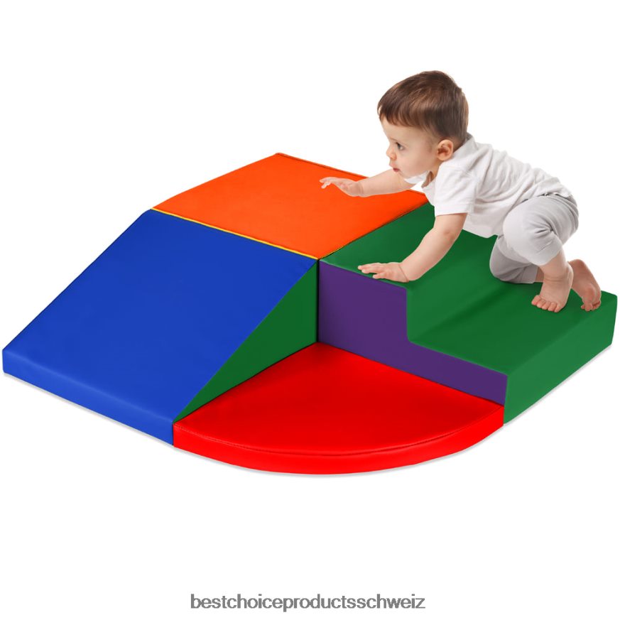 Best Choice Products 4-teiliges Kletter- und Krabbelspielset mit weichen Schaumstoffformen für Kinder mehrfarbig 2JD022568