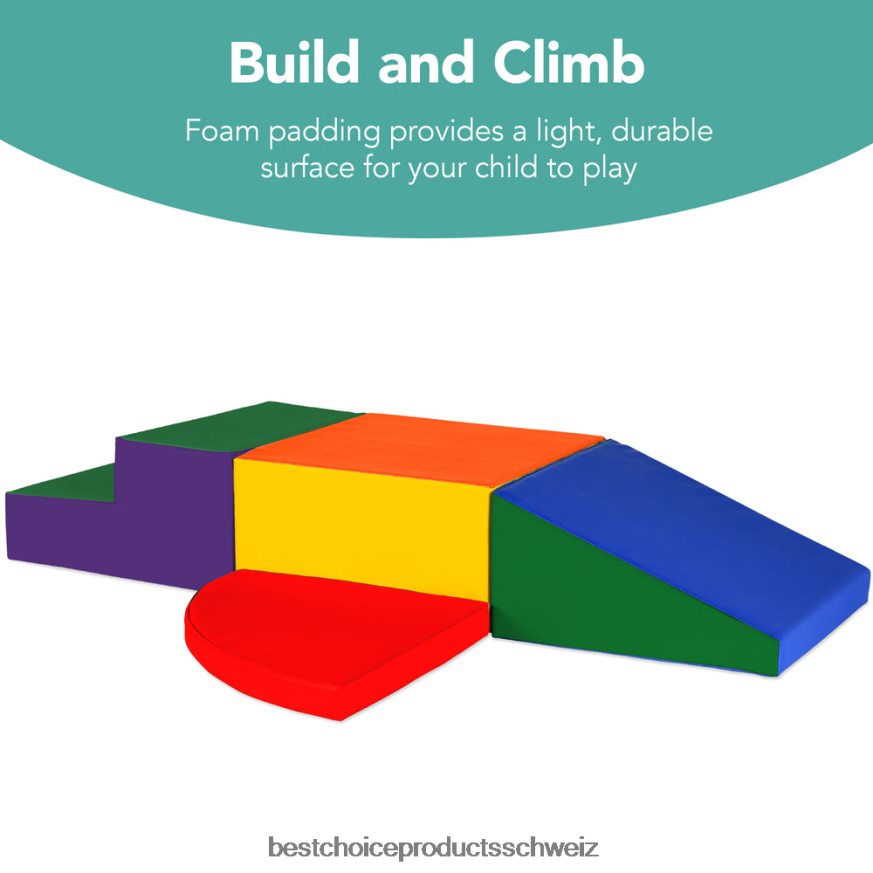 Best Choice Products 4-teiliges Kletter- und Krabbelspielset mit weichen Schaumstoffformen für Kinder mehrfarbig 2JD022568