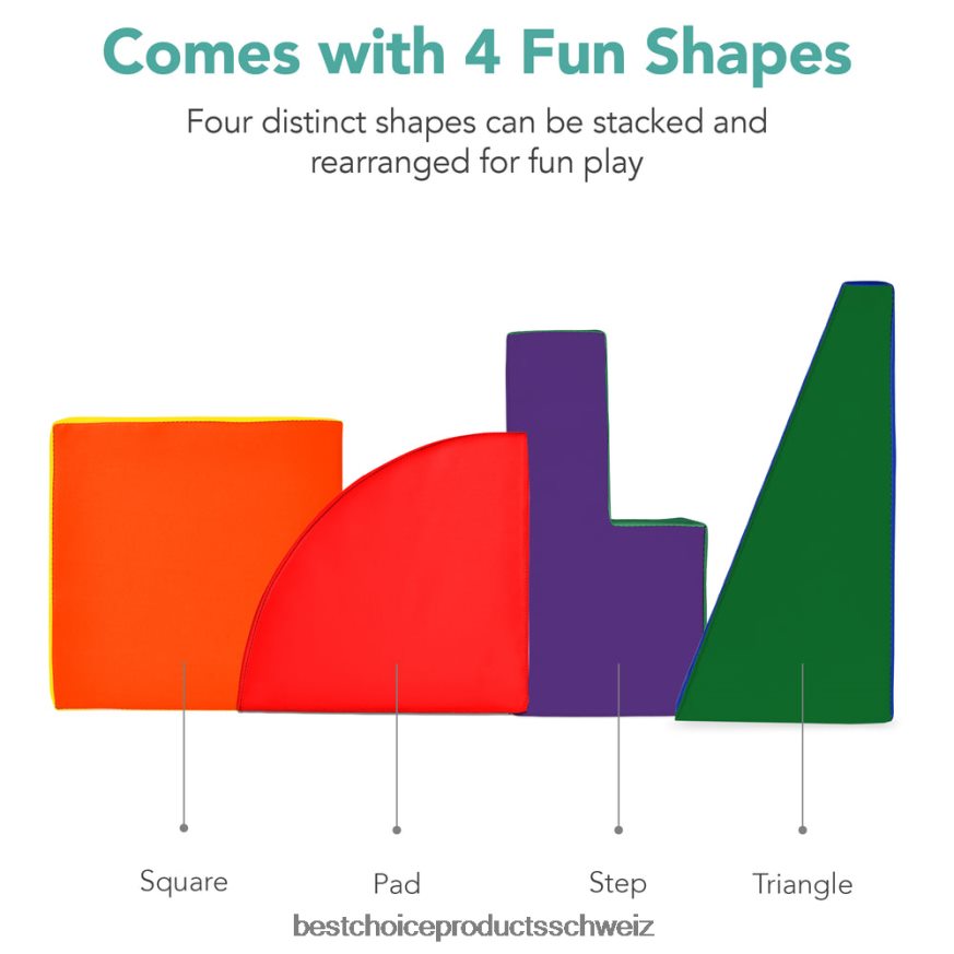 Best Choice Products 4-teiliges Kletter- und Krabbelspielset mit weichen Schaumstoffformen für Kinder mehrfarbig 2JD022568