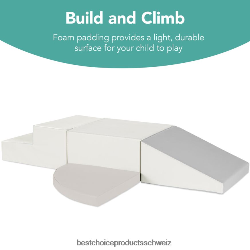 Best Choice Products 4-teiliges Kletter- und Krabbelspielset mit weichen Schaumstoffformen für Kinder neutral 2JD022571