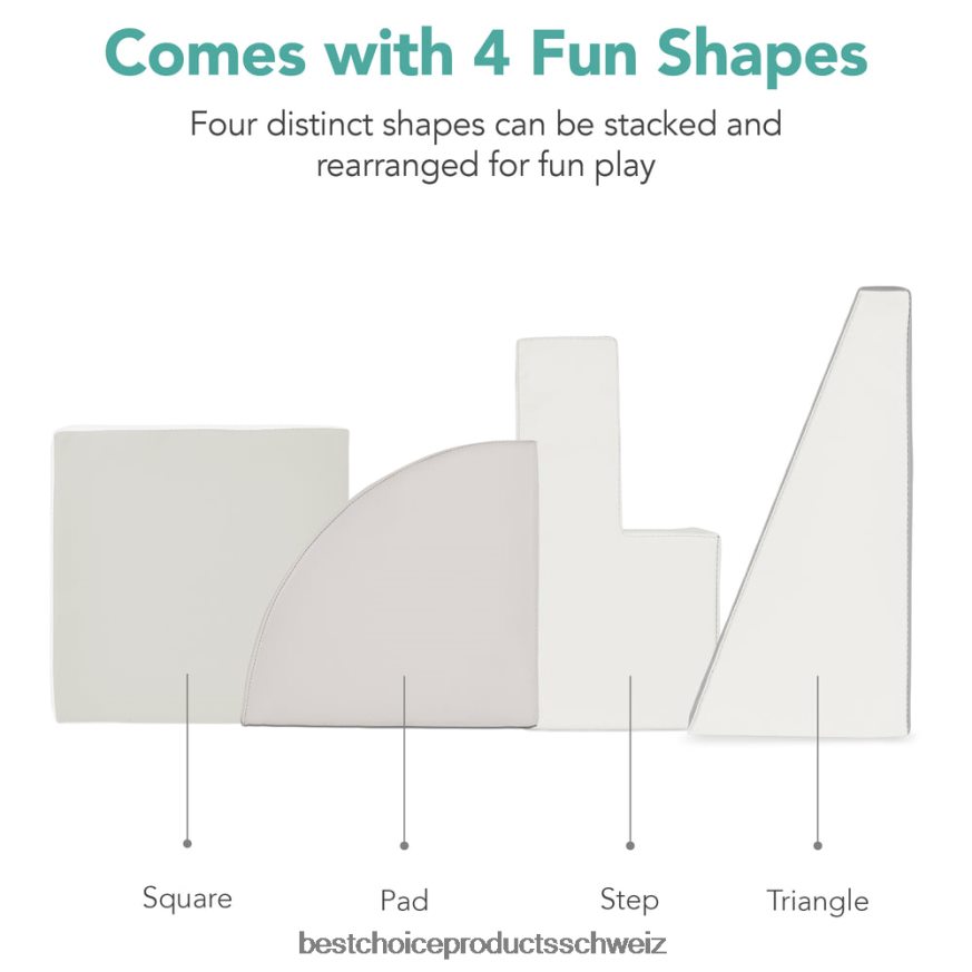 Best Choice Products 4-teiliges Kletter- und Krabbelspielset mit weichen Schaumstoffformen für Kinder neutral 2JD022571